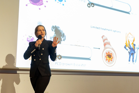 Winter Philibert presenting at research competition