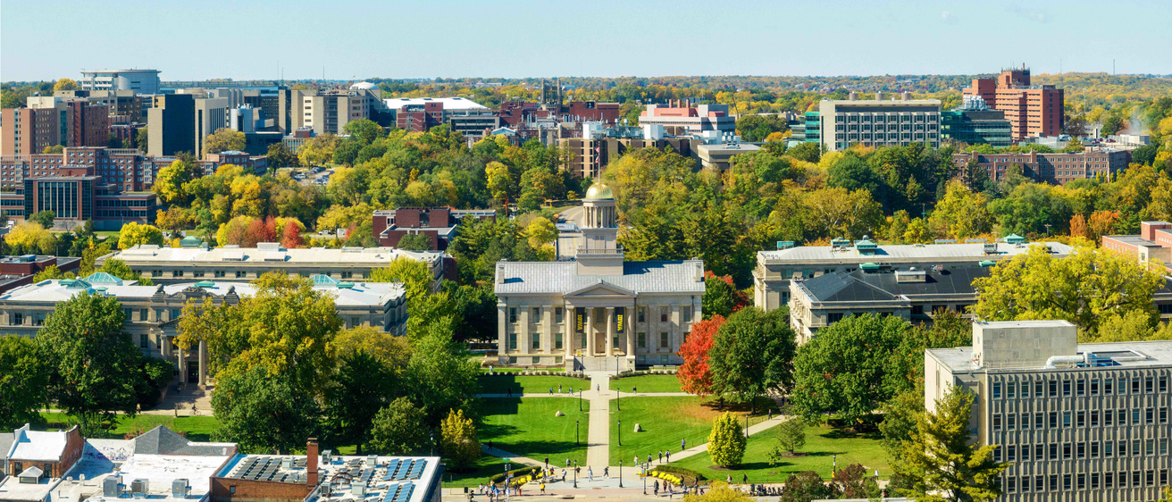 University of Iowa Pentacrest Drone Shot