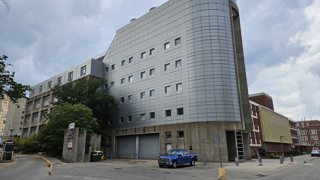Exterior of the Iowa Bioscience Innovation Facility on the University of Iowa campus in Iowa City Iowa